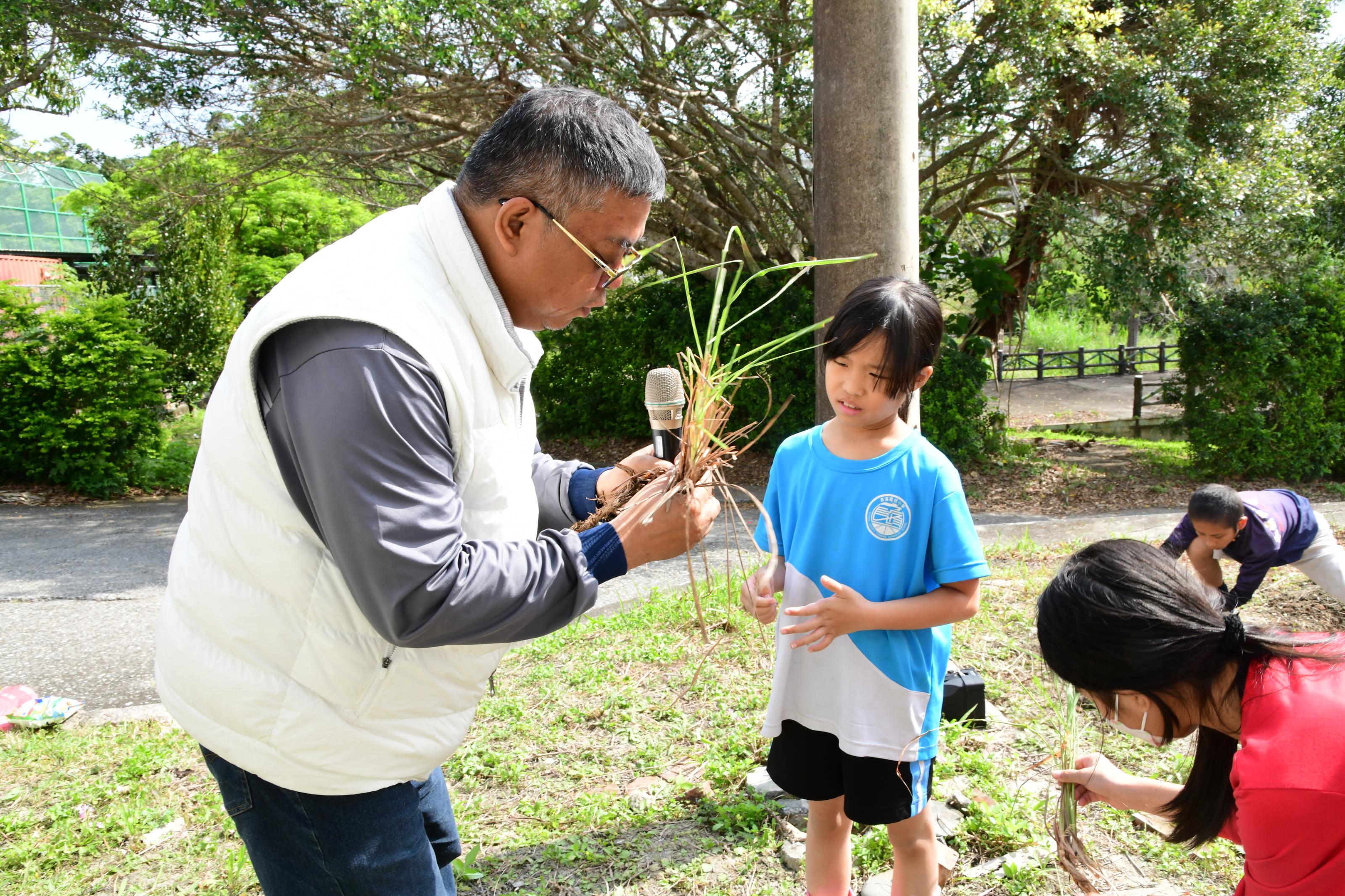 講師指導學生分株技巧