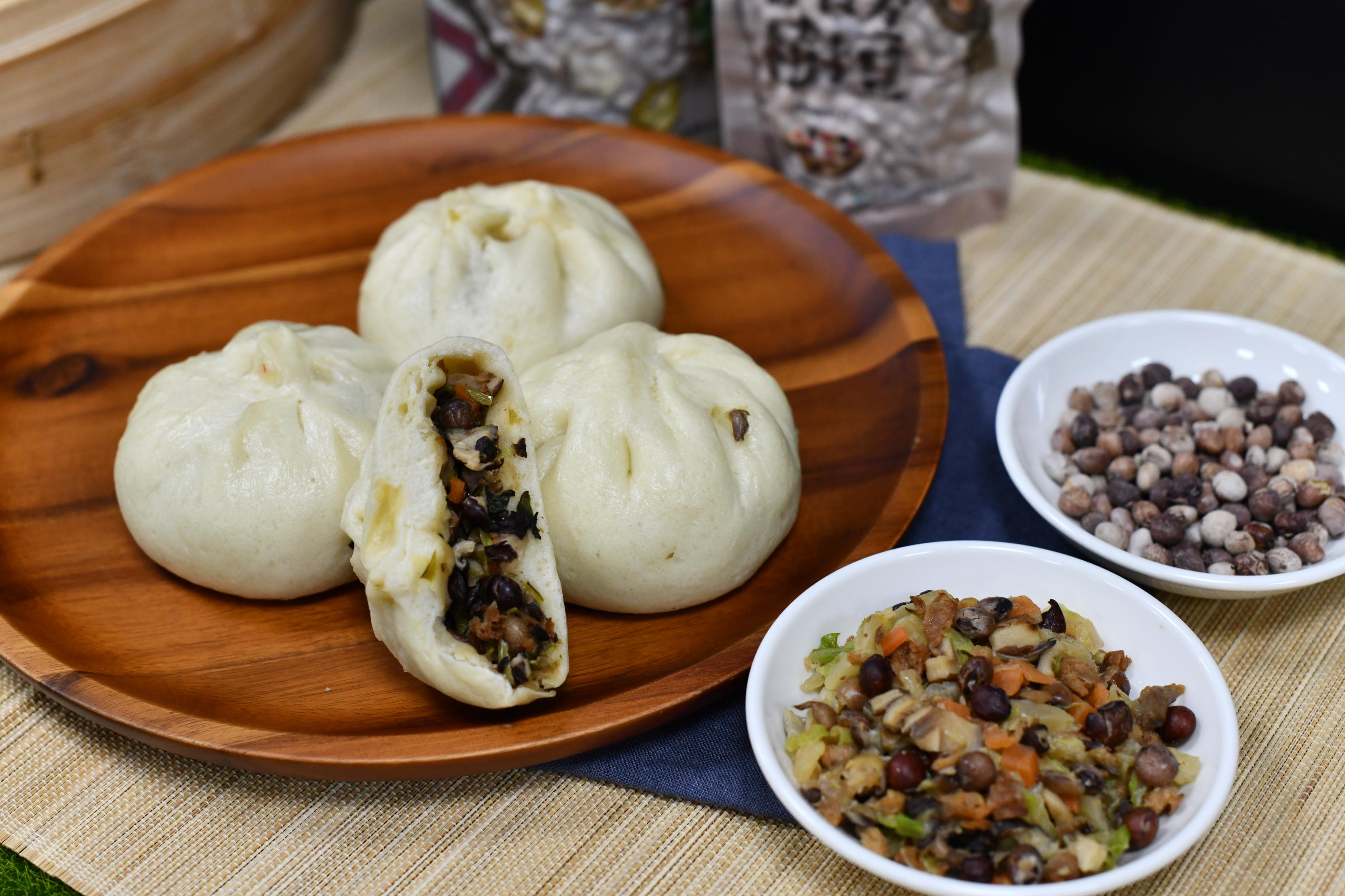 樹豆包子，混合樹豆香及蔬菜香，令人垂涎不已