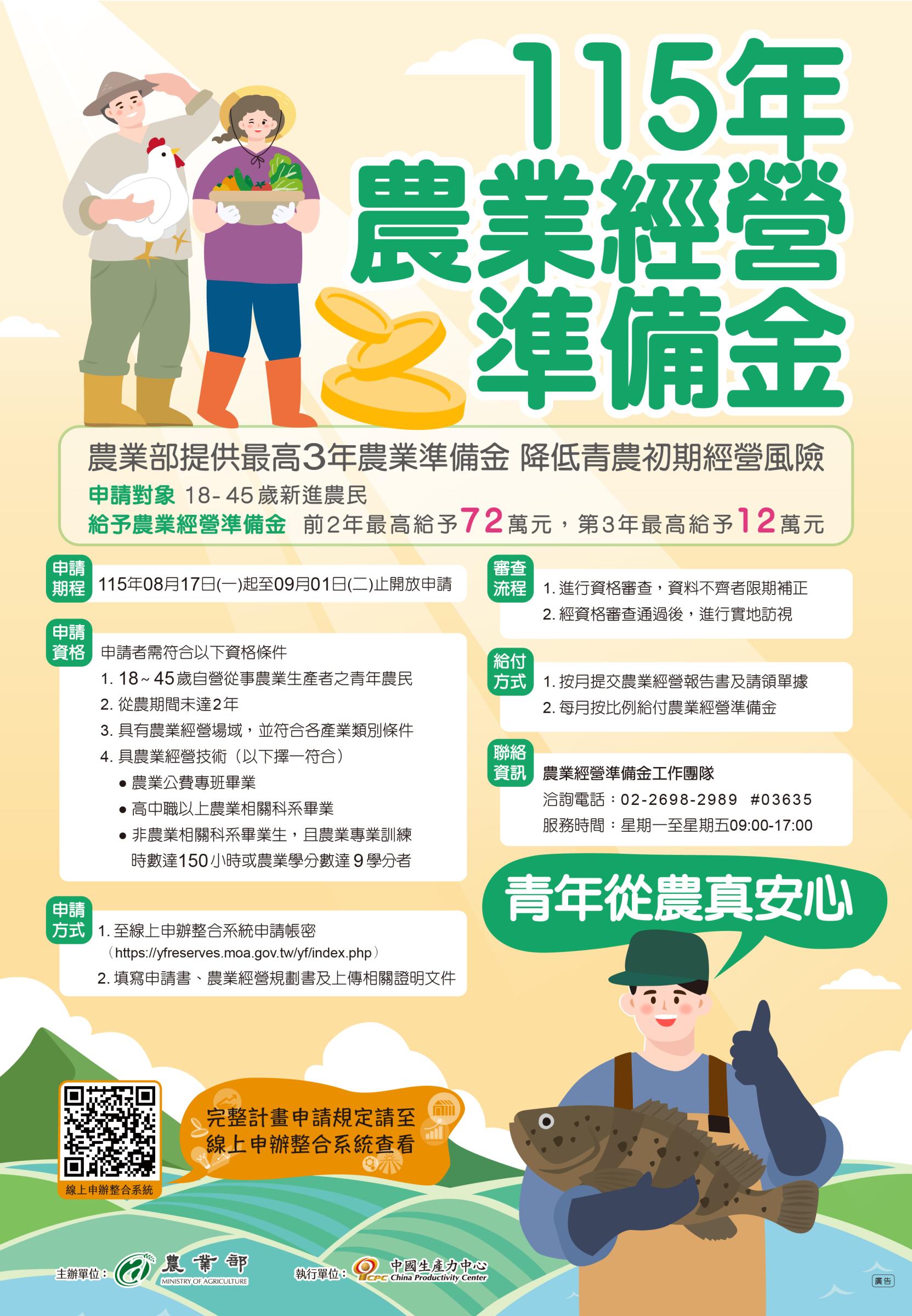青年農民農業經營準備金方案 青年農民農業經營準備金方案