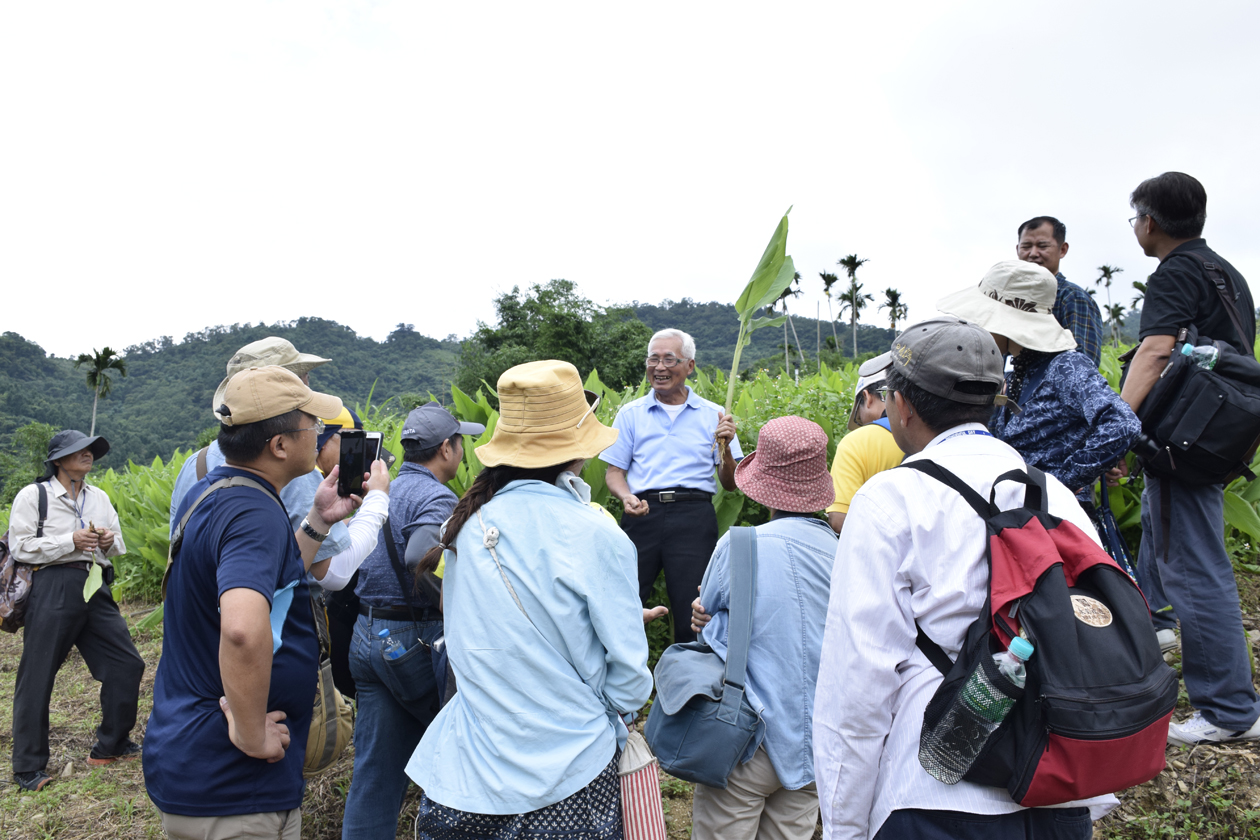 學員於薑黃伯-陳添麒先生農場參訪學習情形