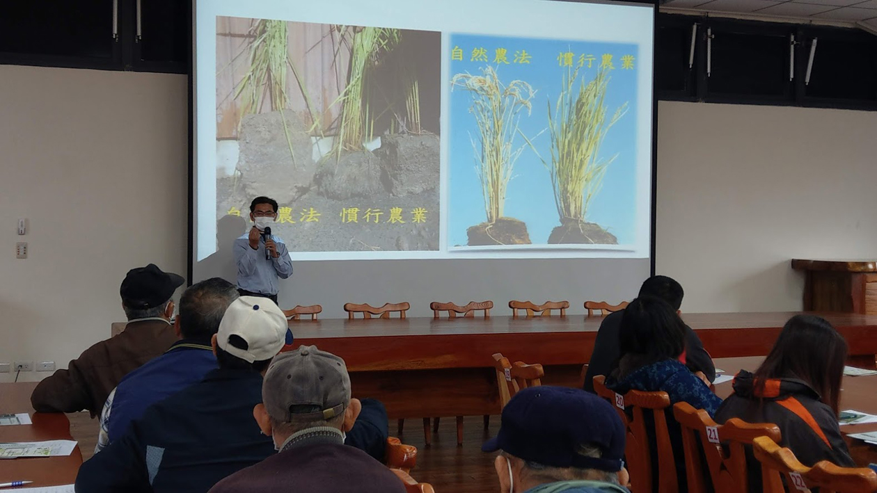 林駿奇助理研究員講解有機水稻病蟲害管理