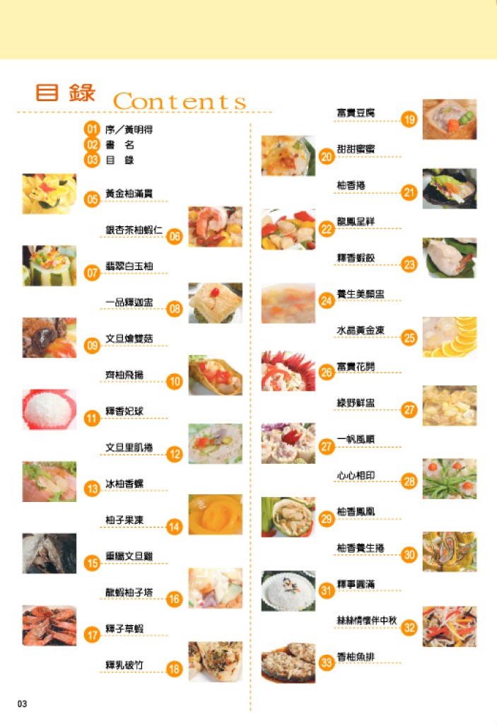 臺東區發展地方料理柚子及釋迦烹藝競賽食譜-目錄